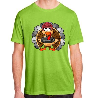 Turkey Hockey Player Sport Thanksgiving Day Gift Adult ChromaSoft Performance T-Shirt