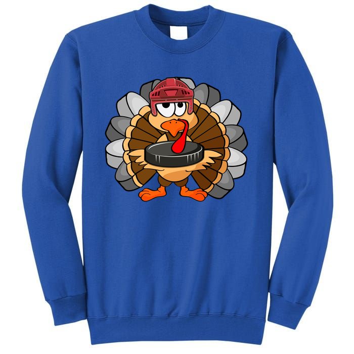 Turkey Hockey Player Sport Thanksgiving Day Gift Tall Sweatshirt