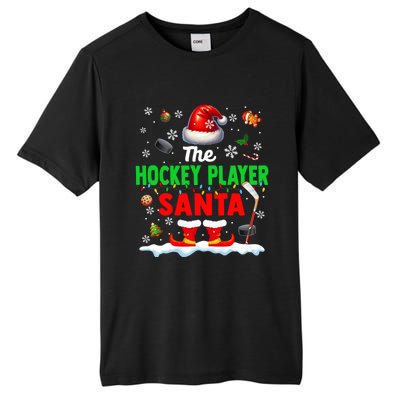 The Hockey Player Santa Christmas Team Matching Funny Party Funny Gift Tall Fusion ChromaSoft Performance T-Shirt