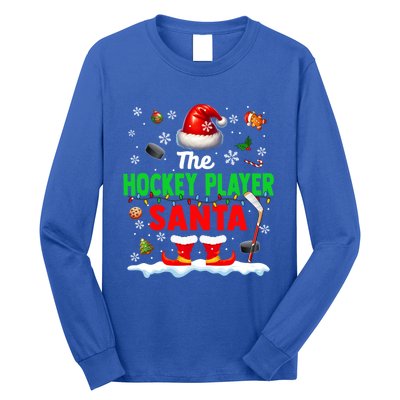 The Hockey Player Santa Christmas Team Matching Funny Party Funny Gift Long Sleeve Shirt