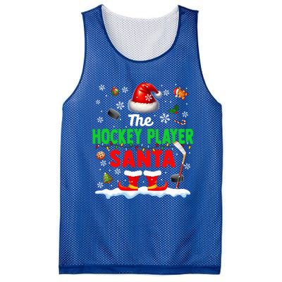 The Hockey Player Santa Christmas Team Matching Funny Party Funny Gift Mesh Reversible Basketball Jersey Tank