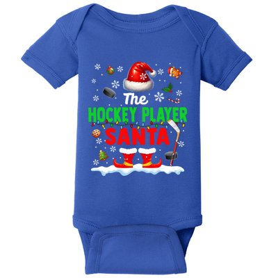 The Hockey Player Santa Christmas Team Matching Funny Party Funny Gift Baby Bodysuit