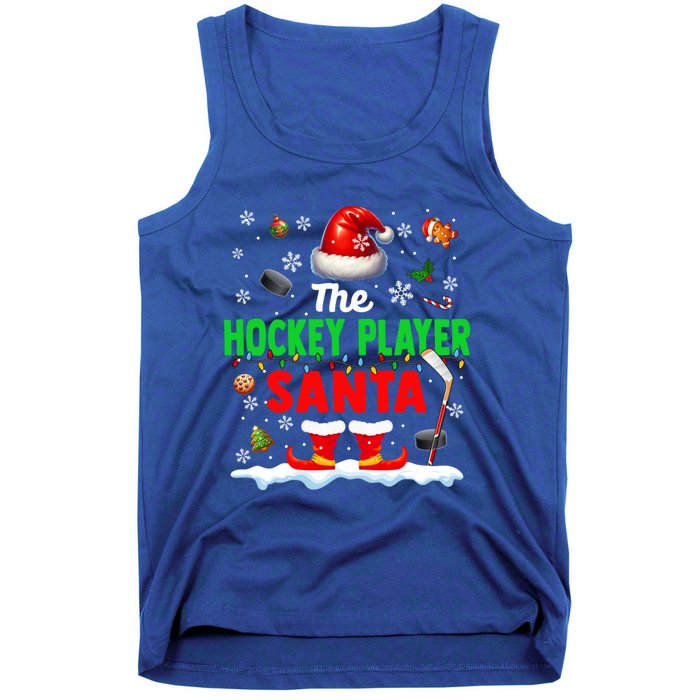 The Hockey Player Santa Christmas Team Matching Funny Party Funny Gift Tank Top