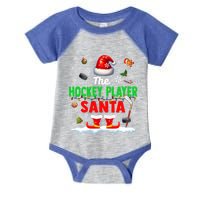 The Hockey Player Santa Christmas Team Matching Funny Party Funny Gift Infant Baby Jersey Bodysuit