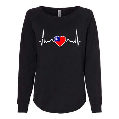 Taiwan Heartbeat Proud Taiwanese Flag Cool Gift Womens California Wash Sweatshirt