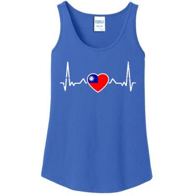 Taiwan Heartbeat Proud Taiwanese Flag Cool Gift Ladies Essential Tank