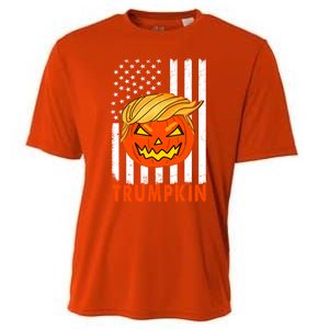 Trump Halloween Pumpkin Carving Funny Usa Flag Trumpkin Great Gift Cooling Performance Crew T-Shirt