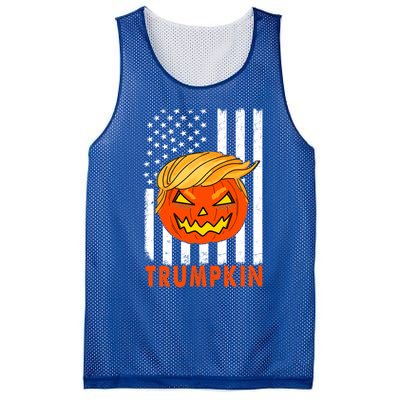 Trump Halloween Pumpkin Carving Funny Usa Flag Trumpkin Great Gift Mesh Reversible Basketball Jersey Tank