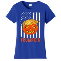 Trump Halloween Pumpkin Carving Funny Usa Flag Trumpkin Great Gift Women's T-Shirt