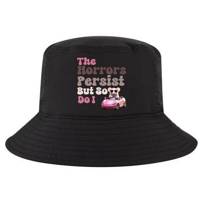 The Horrors Persist But So Do I Meme Funny Meme Funny Gen Z Funny Mouse Cool Comfort Performance Bucket Hat