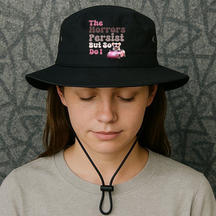 The Horrors Persist But So Do I Meme Funny Meme Funny Gen Z Funny Mouse Bucket Hat