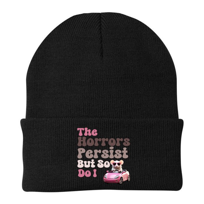 The Horrors Persist But So Do I Meme Funny Meme Funny Gen Z Funny Mouse Beanie