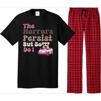 The Horrors Persist But So Do I Meme Funny Meme Funny Gen Z Funny Mouse Pajama Set