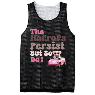 The Horrors Persist But So Do I Meme Funny Meme Funny Gen Z Funny Mouse Mesh Reversible Basketball Jersey Tank