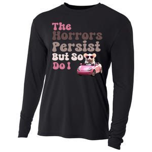 The Horrors Persist But So Do I Meme Funny Meme Funny Gen Z Funny Mouse Cooling Performance Long Sleeve Crew