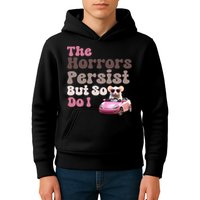 The Horrors Persist But So Do I Meme Funny Meme Funny Gen Z Funny Mouse Kids Hoodie
