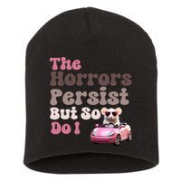 The Horrors Persist But So Do I Meme Funny Meme Funny Gen Z Funny Mouse Short Acrylic Beanie