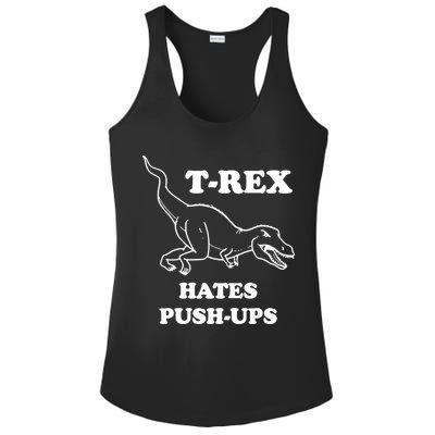 TRex Hates Pushups Ladies PosiCharge Competitor Racerback Tank