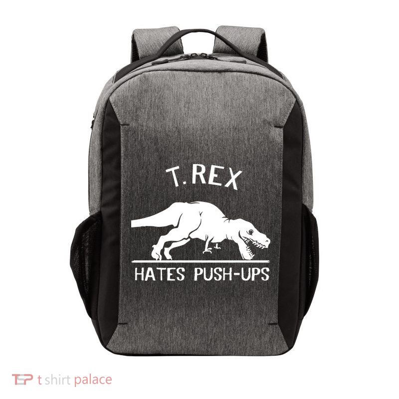 T-Rex Hates PushUps Funny Tyrannosaurus Rex Vector Backpack