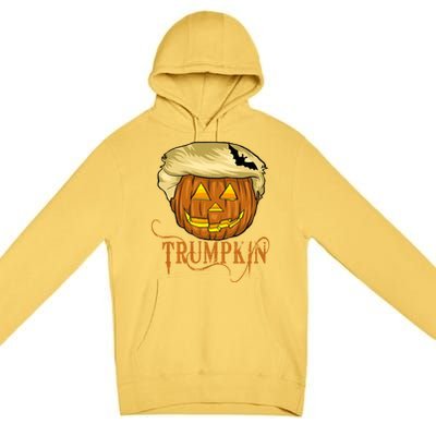 Trump Halloween Pumpkin Carving Trump Supporter Trumpkin Great Gift Premium Pullover Hoodie