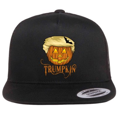 Trump Halloween Pumpkin Carving Trump Supporter Trumpkin Great Gift Flatbill Hat