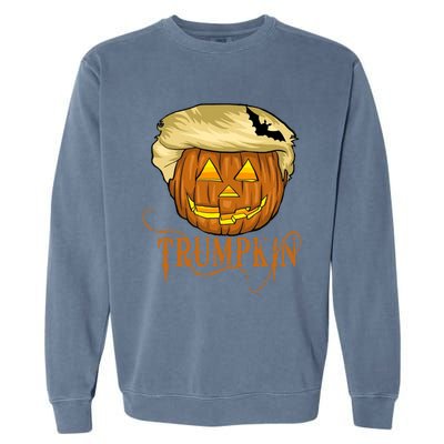 Trump Halloween Pumpkin Carving Trump Supporter Trumpkin Great Gift Garment-Dyed Sweatshirt