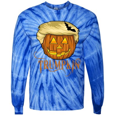 Trump Halloween Pumpkin Carving Trump Supporter Trumpkin Great Gift Tie-Dye Long Sleeve Shirt