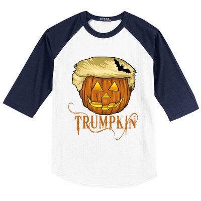 Trump Halloween Pumpkin Carving Trump Supporter Trumpkin Great Gift Baseball Sleeve Shirt