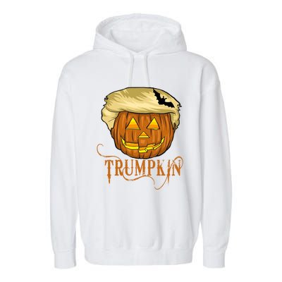 Trump Halloween Pumpkin Carving Trump Supporter Trumpkin Great Gift Garment-Dyed Fleece Hoodie