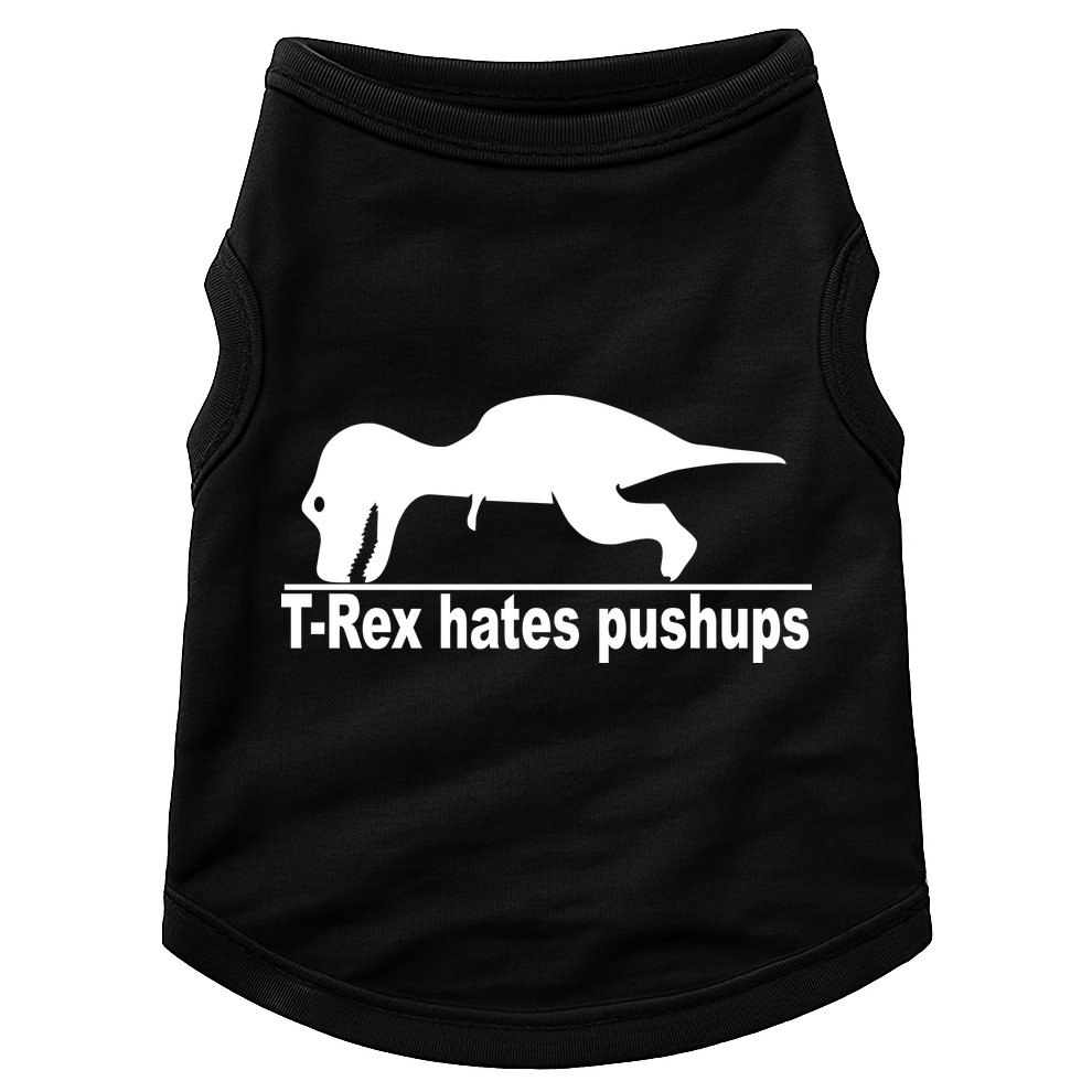 TRex Hates Pushups Funny Doggie Tank
