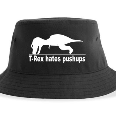 TRex Hates Pushups Funny Sustainable Bucket Hat