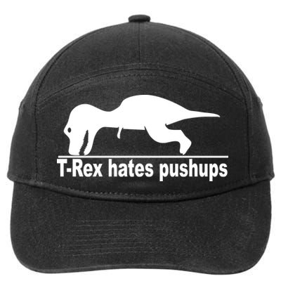 TRex Hates Pushups Funny 7-Panel Snapback Hat