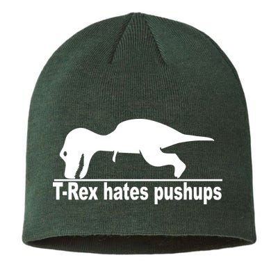 TRex Hates Pushups Funny Sustainable Beanie