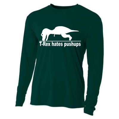 TRex Hates Pushups Funny Cooling Performance Long Sleeve Crew