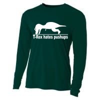 TRex Hates Pushups Funny Cooling Performance Long Sleeve Crew