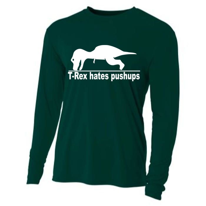 TRex Hates Pushups Funny Cooling Performance Long Sleeve Crew