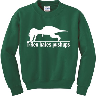 TRex Hates Pushups Funny Kids Sweatshirt