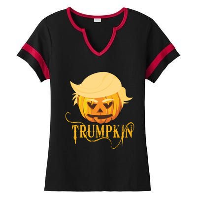 Trump Halloween Pumpkin Craving Trump Supporter Trumpkin Gift Ladies Halftime Notch Neck Tee