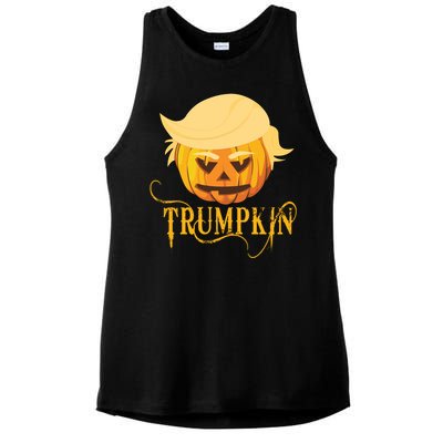 Trump Halloween Pumpkin Craving Trump Supporter Trumpkin Gift Ladies PosiCharge Tri-Blend Wicking Tank