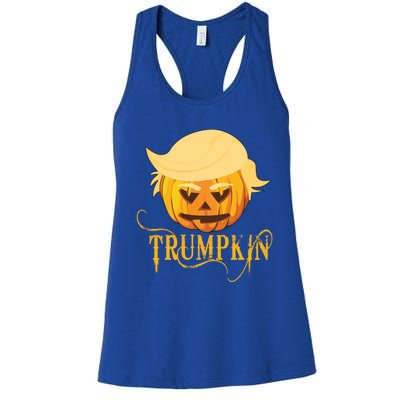 Trump Halloween Pumpkin Craving Trump Supporter Trumpkin Gift Women's Racerback Tank