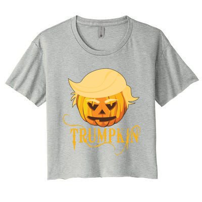 Trump Halloween Pumpkin Craving Trump Supporter Trumpkin Gift Women's Crop Top Tee