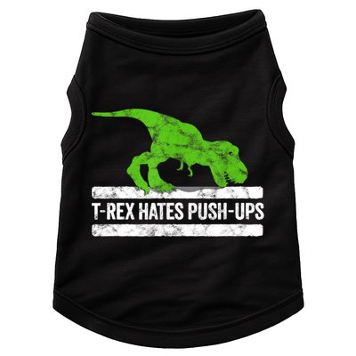 TRex Hates PushUps Dinosaur Funny Gym Push Ups Doggie Tank