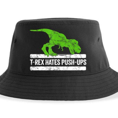 TRex Hates PushUps Dinosaur Funny Gym Push Ups Sustainable Bucket Hat