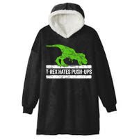 TRex Hates PushUps Dinosaur Funny Gym Push Ups Hooded Wearable Blanket