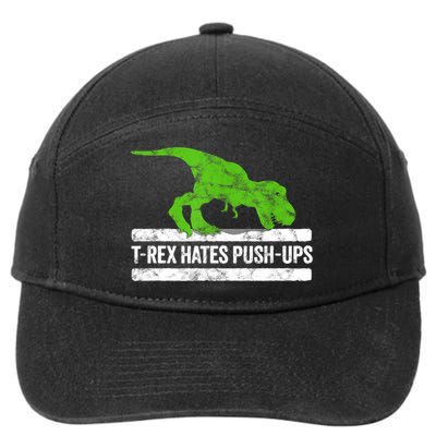 TRex Hates PushUps Dinosaur Funny Gym Push Ups 7-Panel Snapback Hat