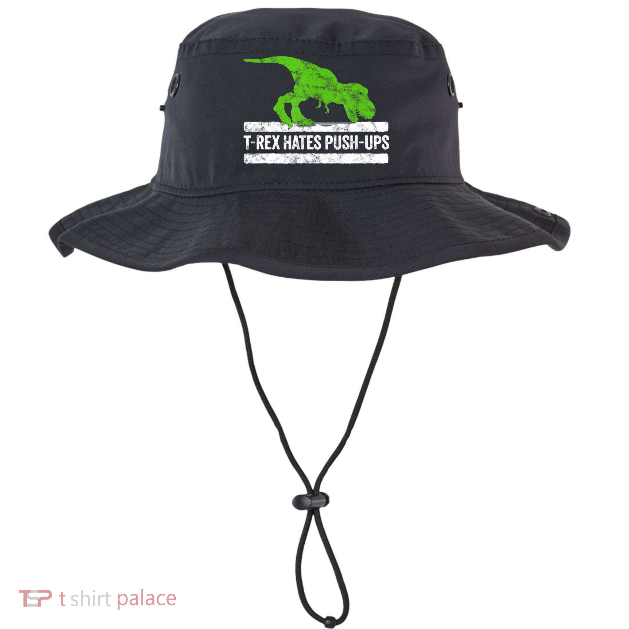 TRex Hates PushUps Dinosaur Funny Gym Push Ups Bucket Hat