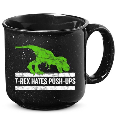 TRex Hates PushUps Dinosaur Funny Gym Push Ups 15oz Campfire Ceramic Mug