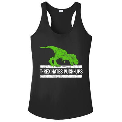 TRex Hates PushUps Dinosaur Funny Gym Push Ups Ladies PosiCharge Competitor Racerback Tank
