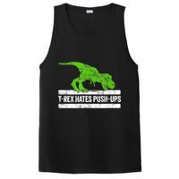 TRex Hates PushUps Dinosaur Funny Gym Push Ups PosiCharge Competitor Tank
