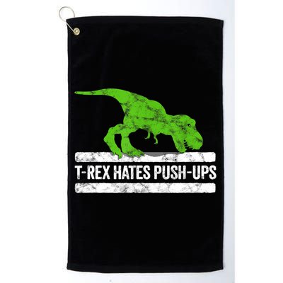 TRex Hates PushUps Dinosaur Funny Gym Push Ups Golf Towel